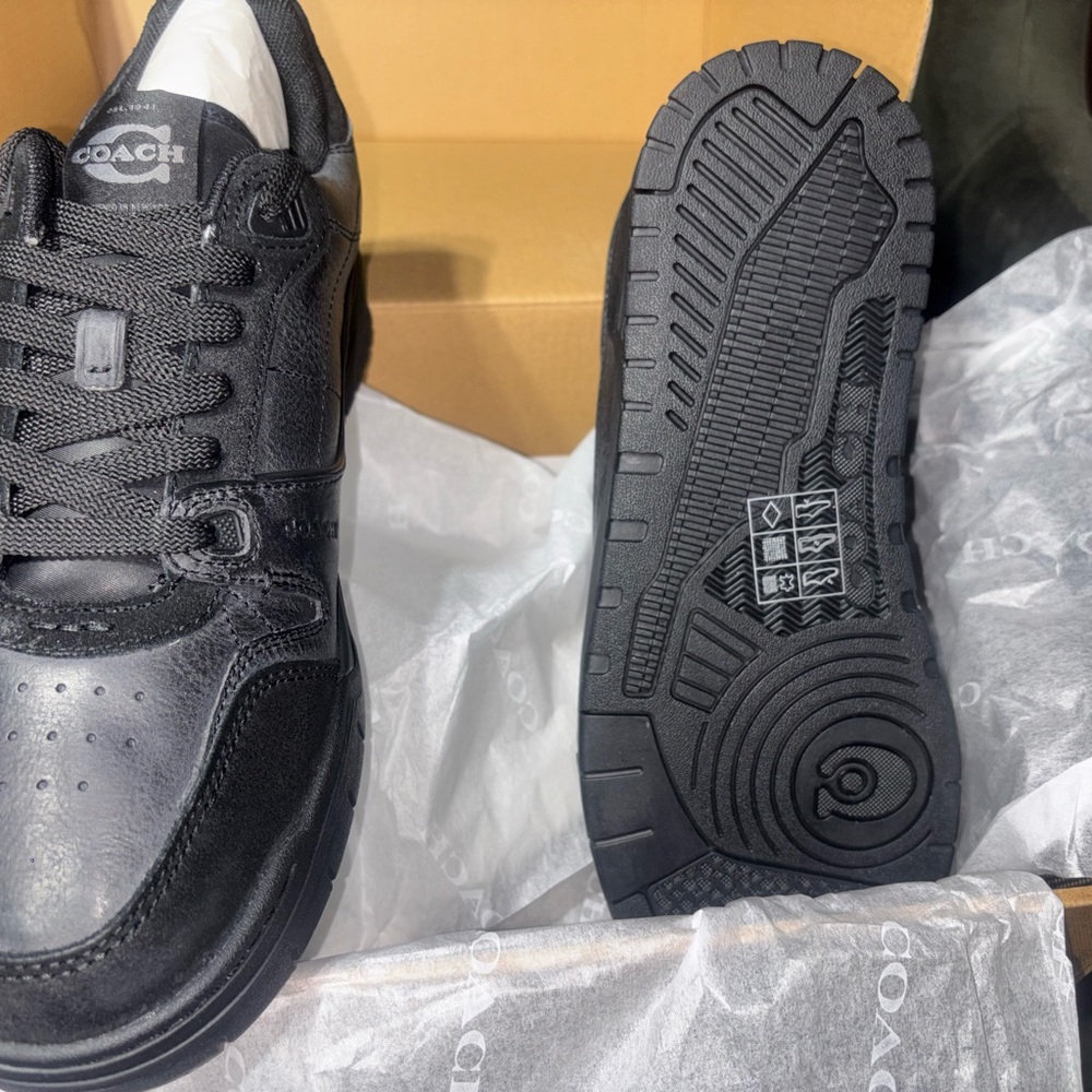 Coach Men's Black Leather Low-Top Sneakers